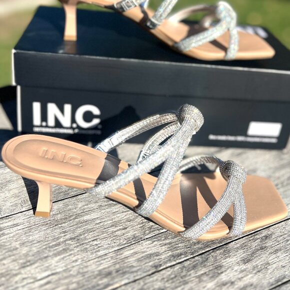 NWT INC Rhinestone Knotted Slip On Heels - Nadeen - Size 9 - Picture 8 of 11